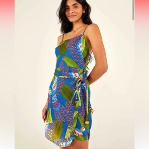 Farm Rio Blue Macaw Mini Dress